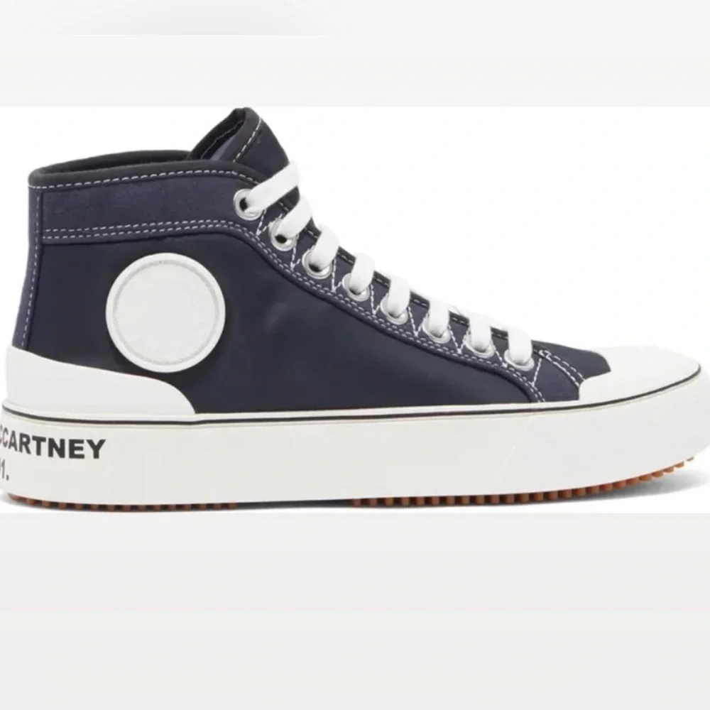 Stella McCartney Womens Logo High-Top Sneakers Dark Navy Blue -LEFT SHOE ONLY